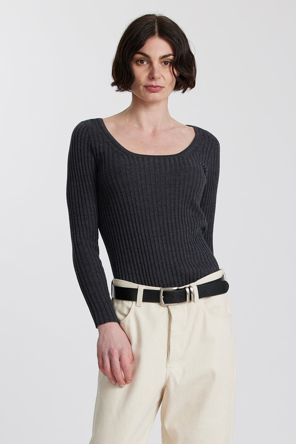Merino Scoop Neck Top
