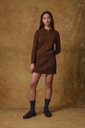 Standard Issue Cable Mini Skirt in Bracken/Grape