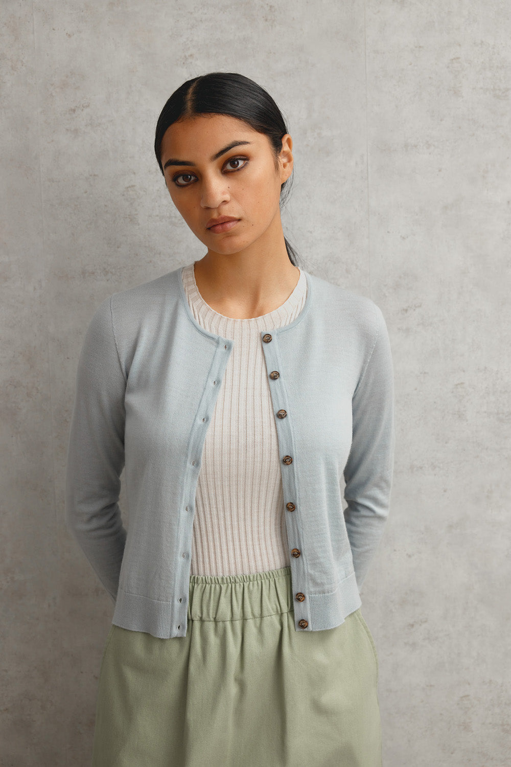 Merino Crop Crew Cardi