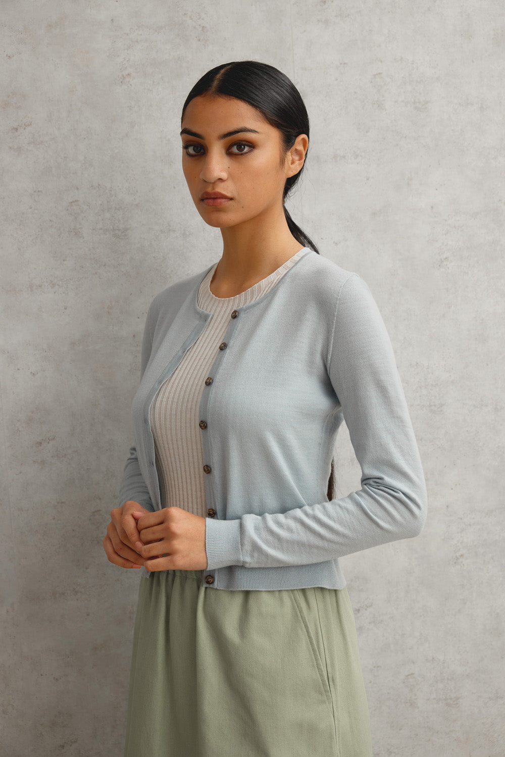 Merino Crop Crew Cardi