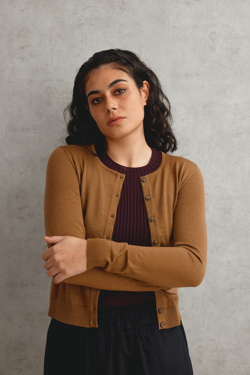 Merino Crop Crew Cardi