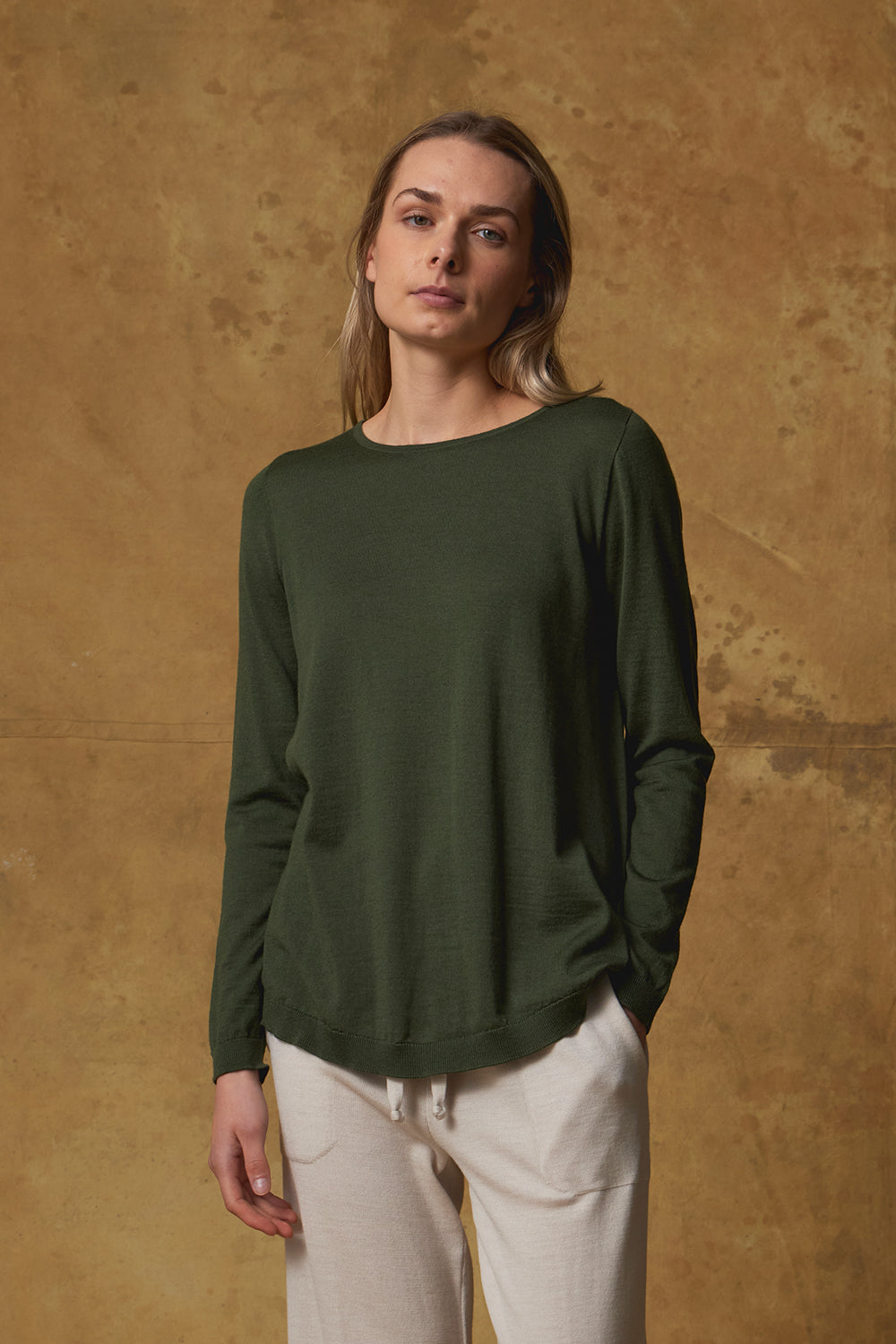 Standard Issue Merino Swing Sweater in Loden Green