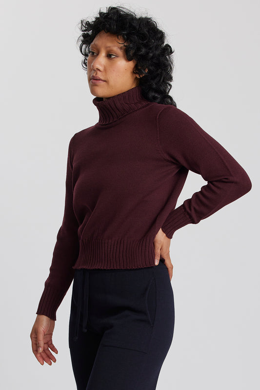 Merino Crop Funnel Neck Jumper