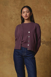 Standard Issue Cashmere V Cardigan in Orchid Purple
