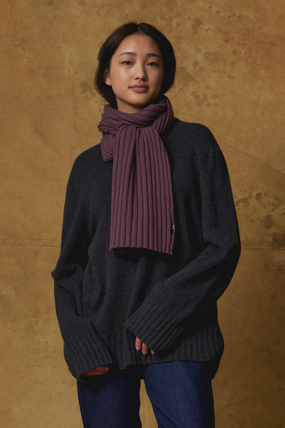 Standard Issue Cashmere Rib Scarf in Orchid Purple
