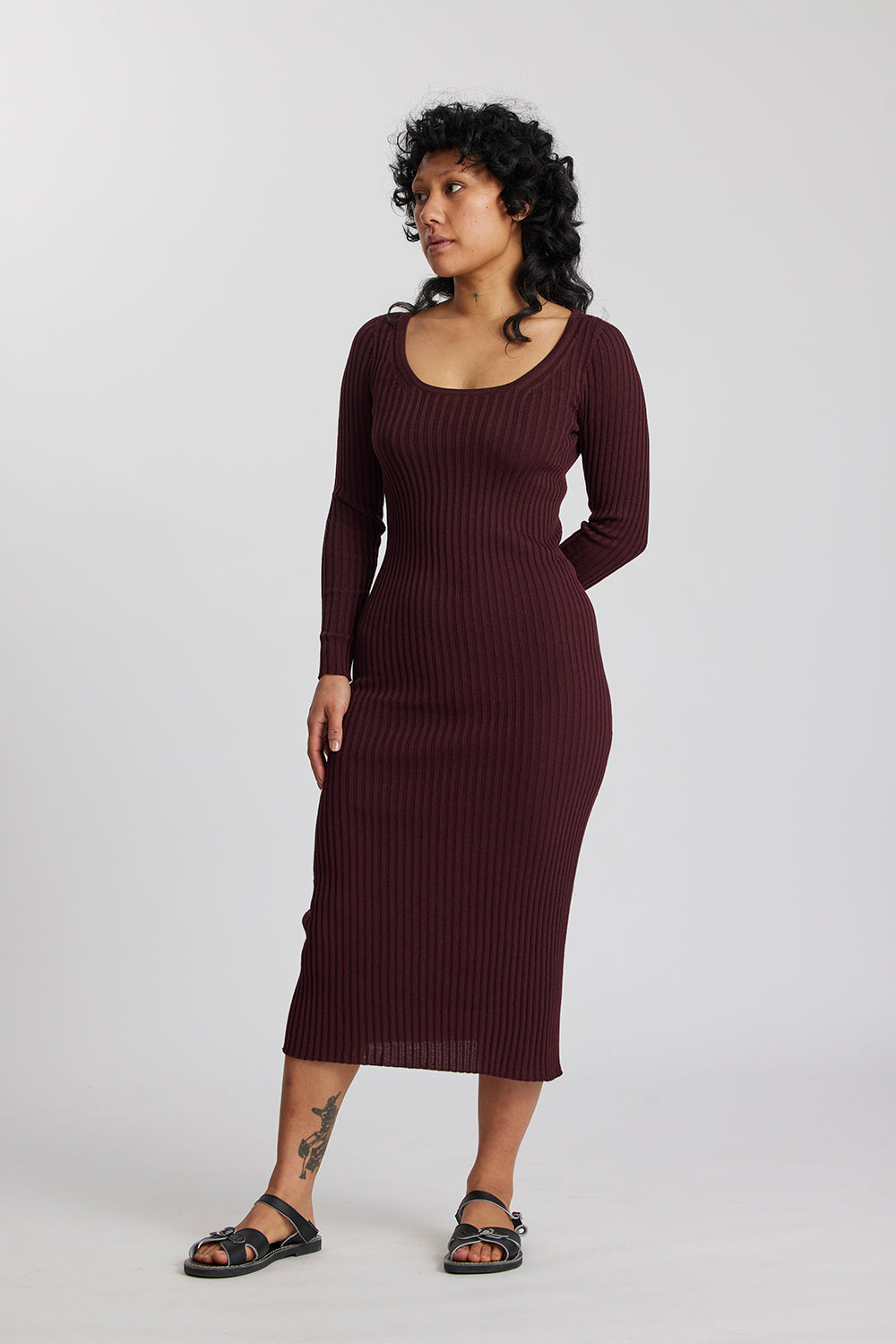 Merino Scoop Neck Dress