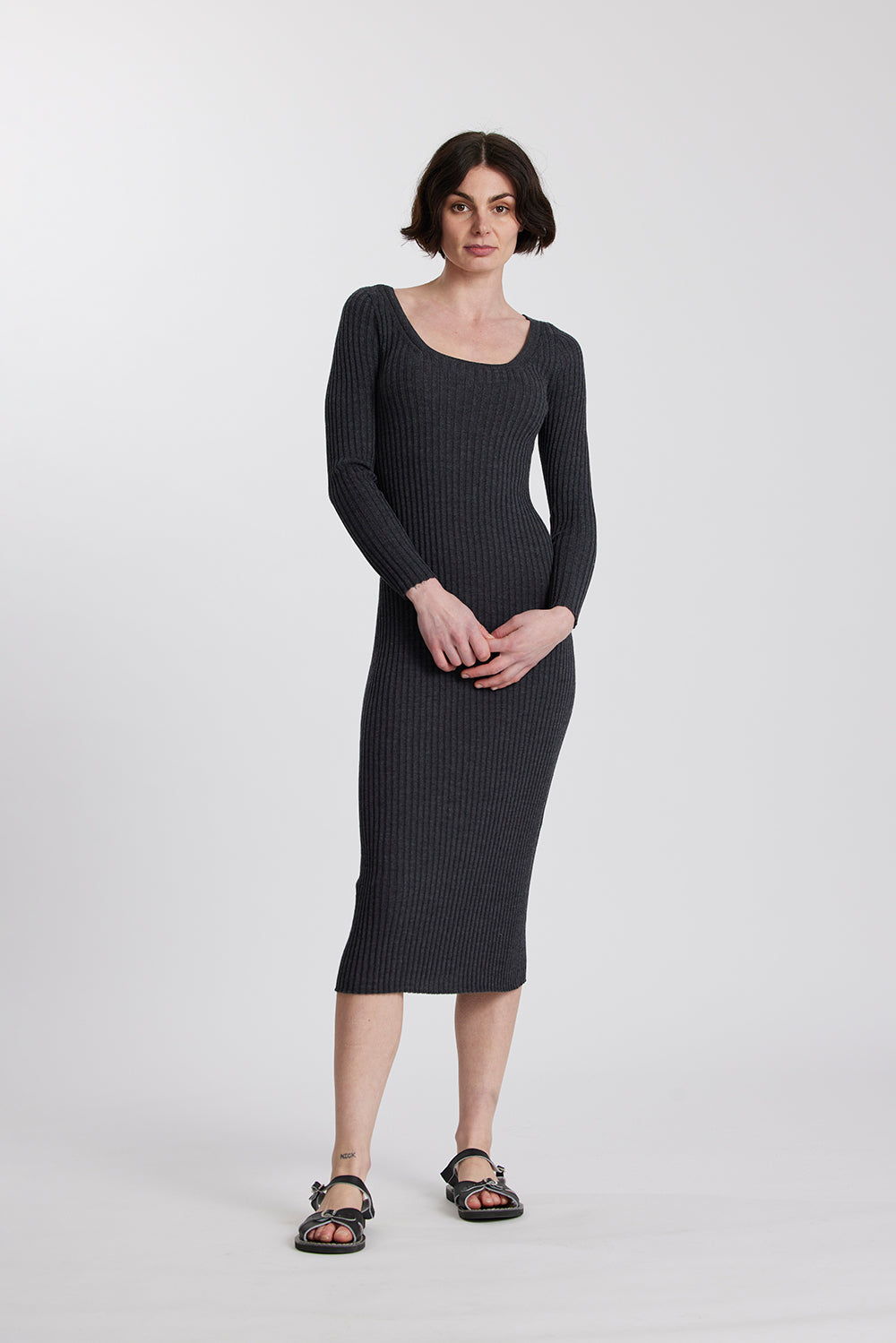 Merino Scoop Neck Dress