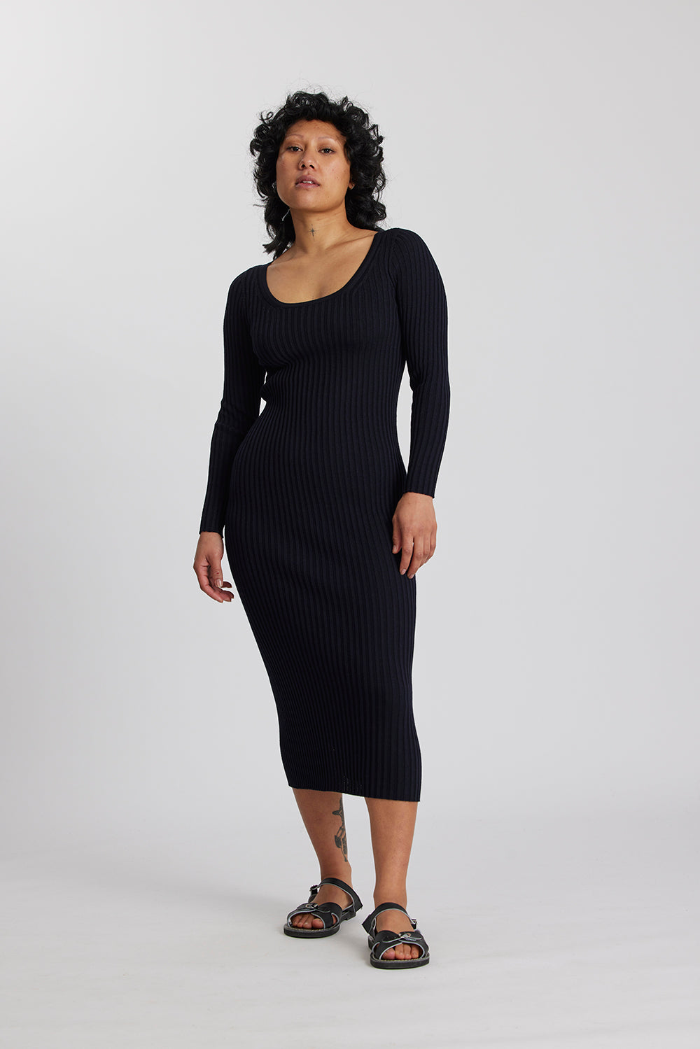 Merino Scoop Neck Dress