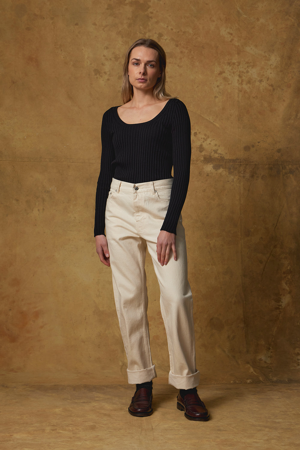Standard Issue Scoop Neck Top in Black