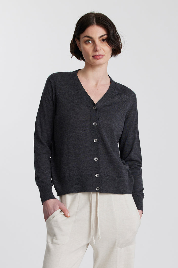 Merino Long V Cardigan