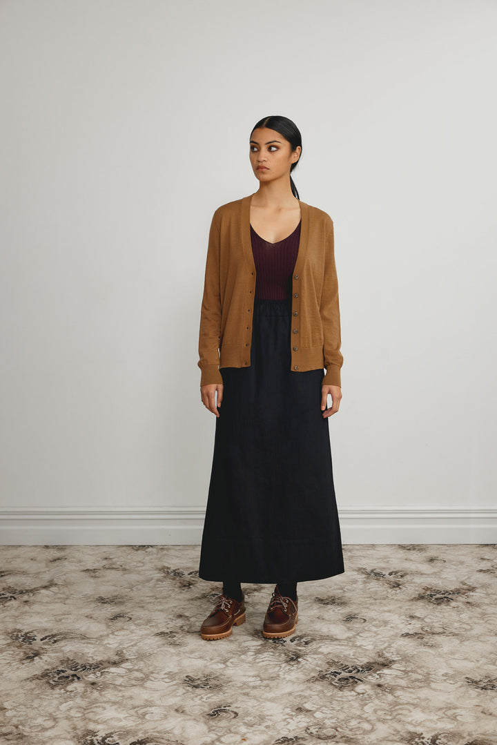 Merino Long V Cardigan