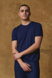 Standard Issue Universal Fit Merino T-Shirt in Oxford Blue