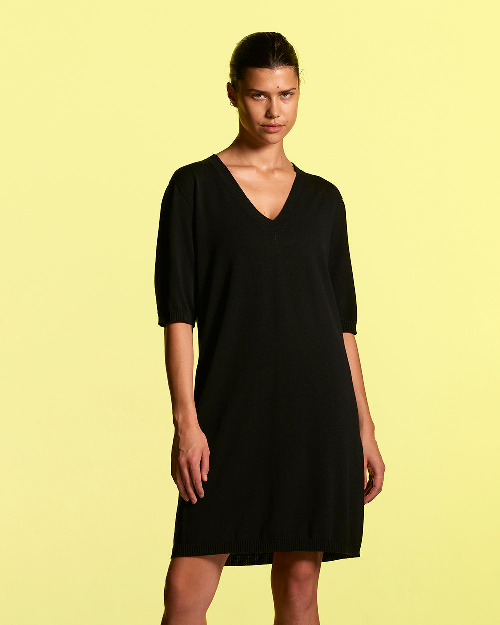 Cotton Deep V Dress