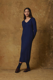 Standard Issue Cable Dress in Oxford Blue