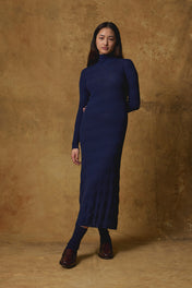 Standard Issue Textured Dress in Oxford Blue