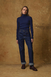 Standard Issue Textured Skivvy in Oxford Blue