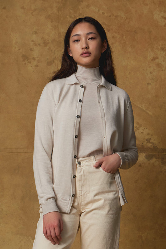 Standard Issue Merino Button Down Shirt in Alabaster White