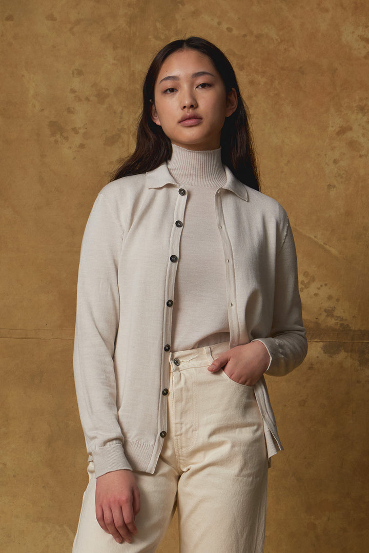 Standard Issue Merino Button Down Shirt in Alabaster White