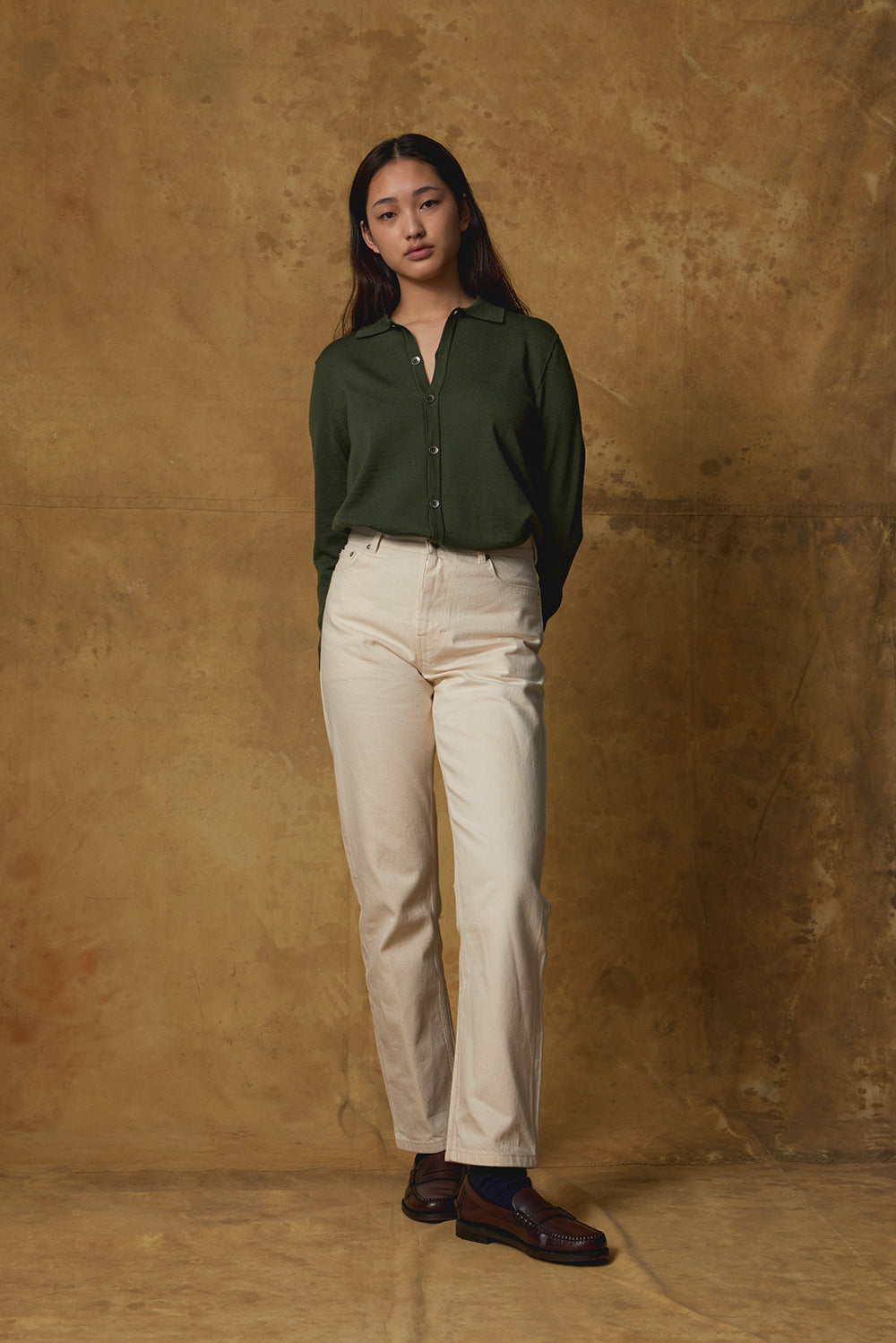 Standard Issue Merino Button Down Shirt in Loden Green