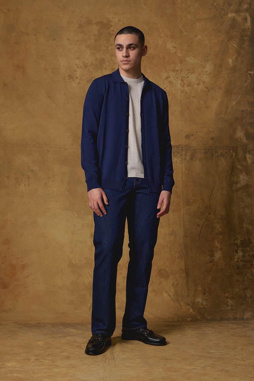 Standard Issue Merino Button Down Shirt in Oxford Blue