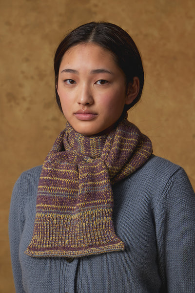 Standard Issue Alpaca Blend Scarf in Floss (Mix of Blue, Yellow, Purple)