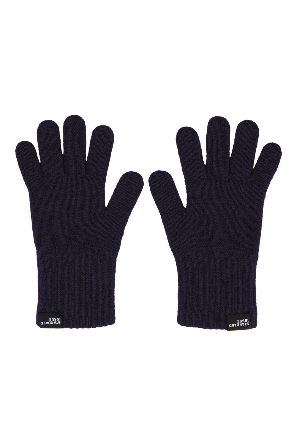 Pair of violet purple gloves on a white background