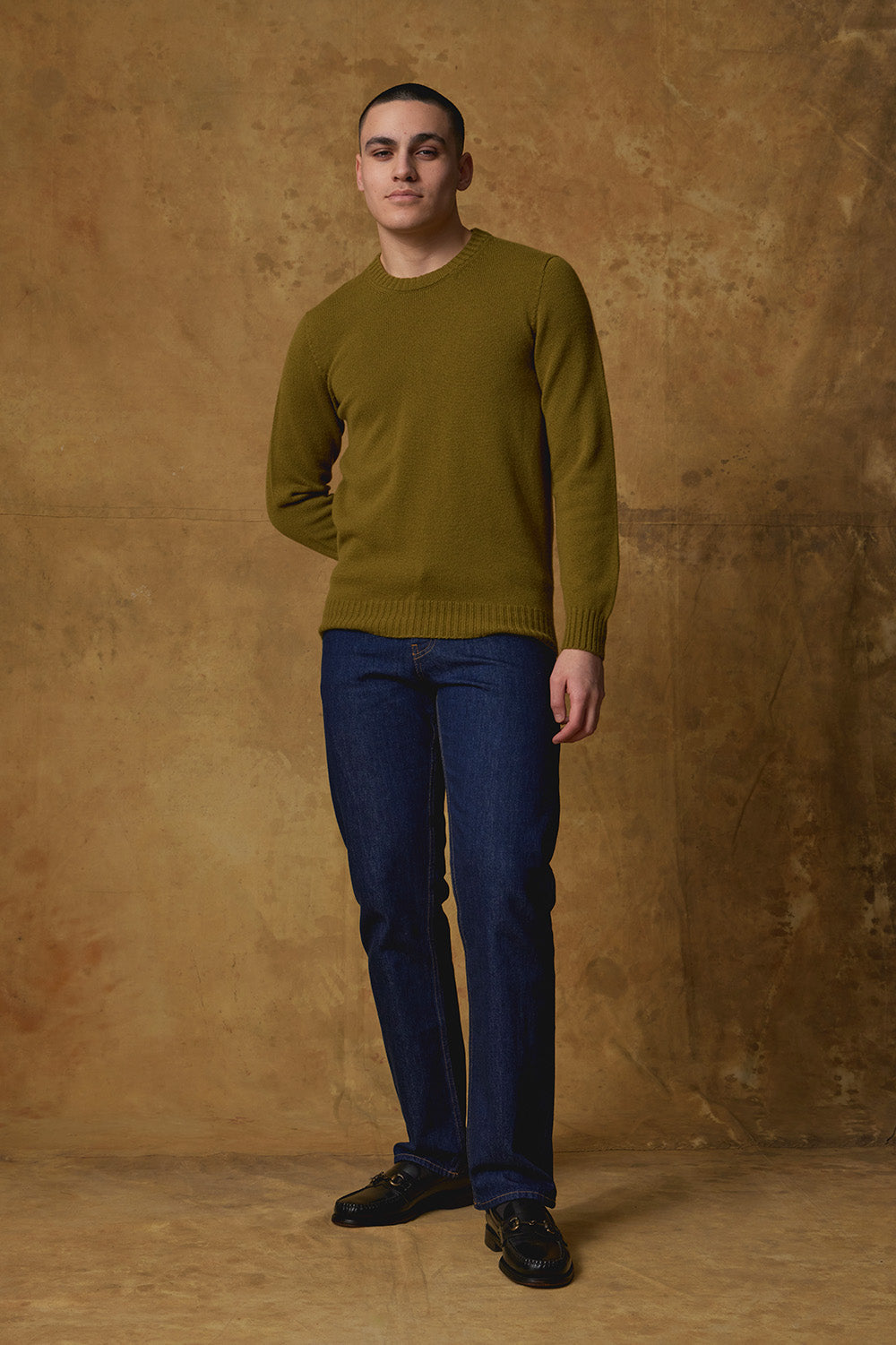 Standard Issue Men's Cashmere Jumper in Purslane Green