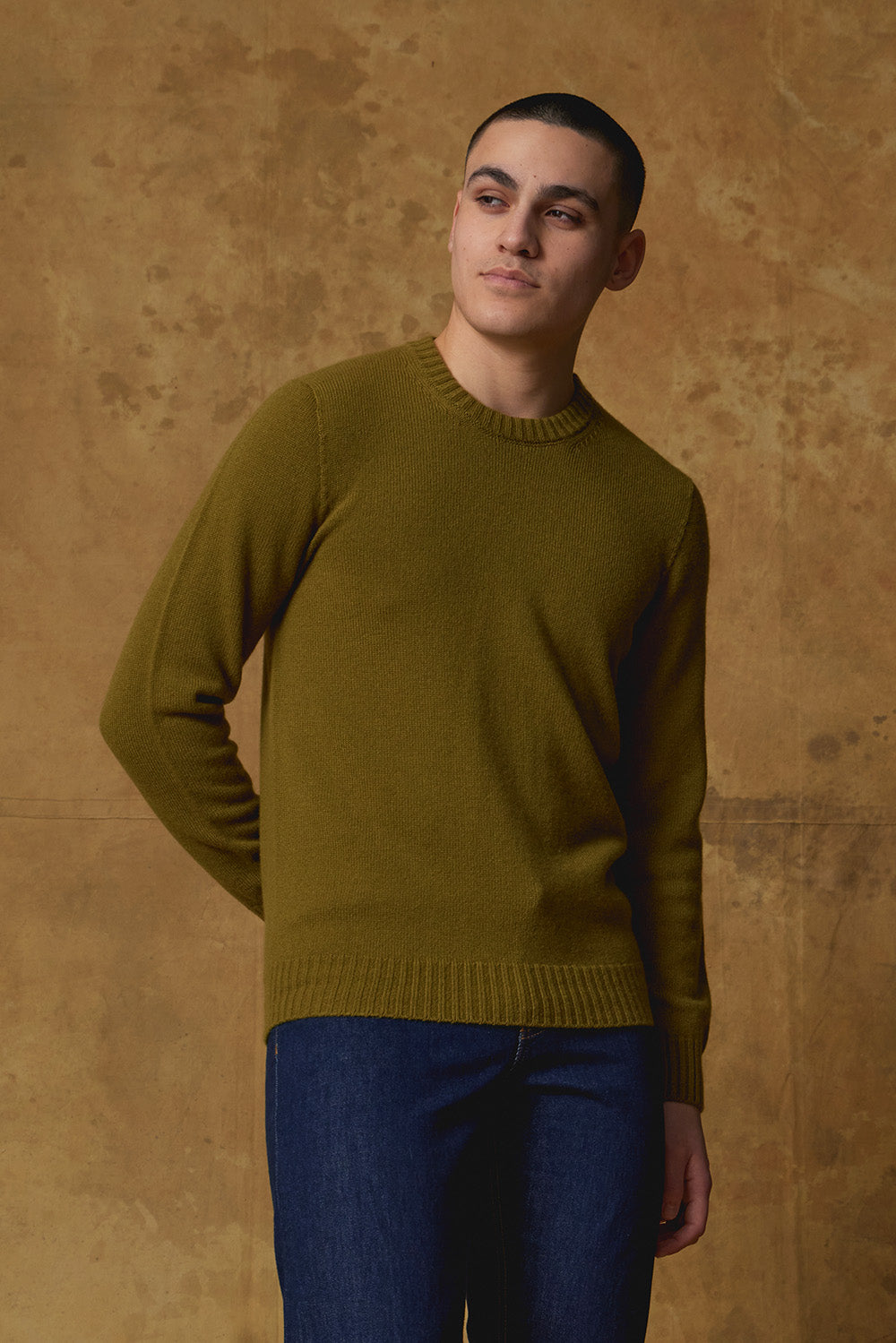 Standard Issue Men's Cashmere Jumper in Purslane Green