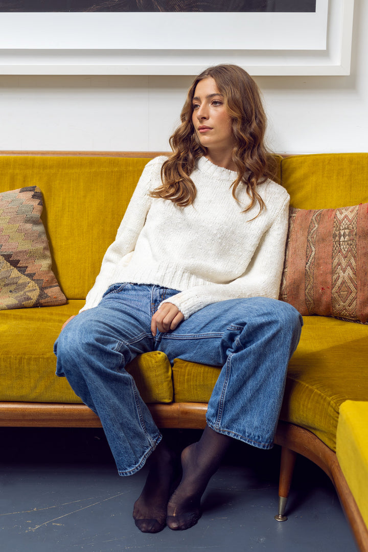Merino Boucle Crop Sweater