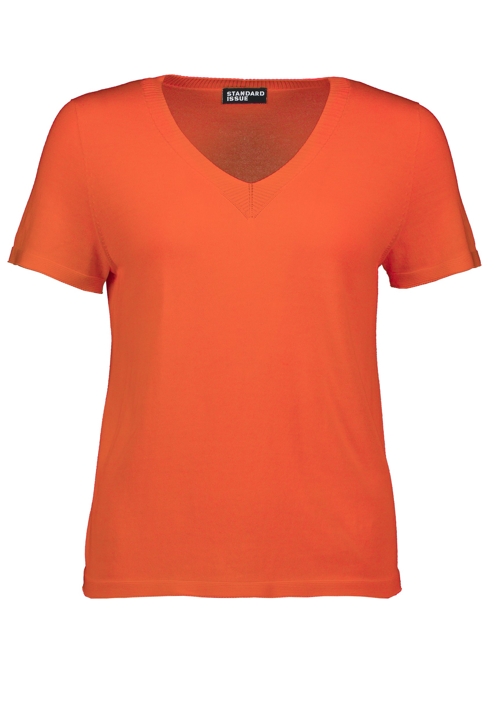 A flame-coloured Standard Issue Cotton Little V Tee.