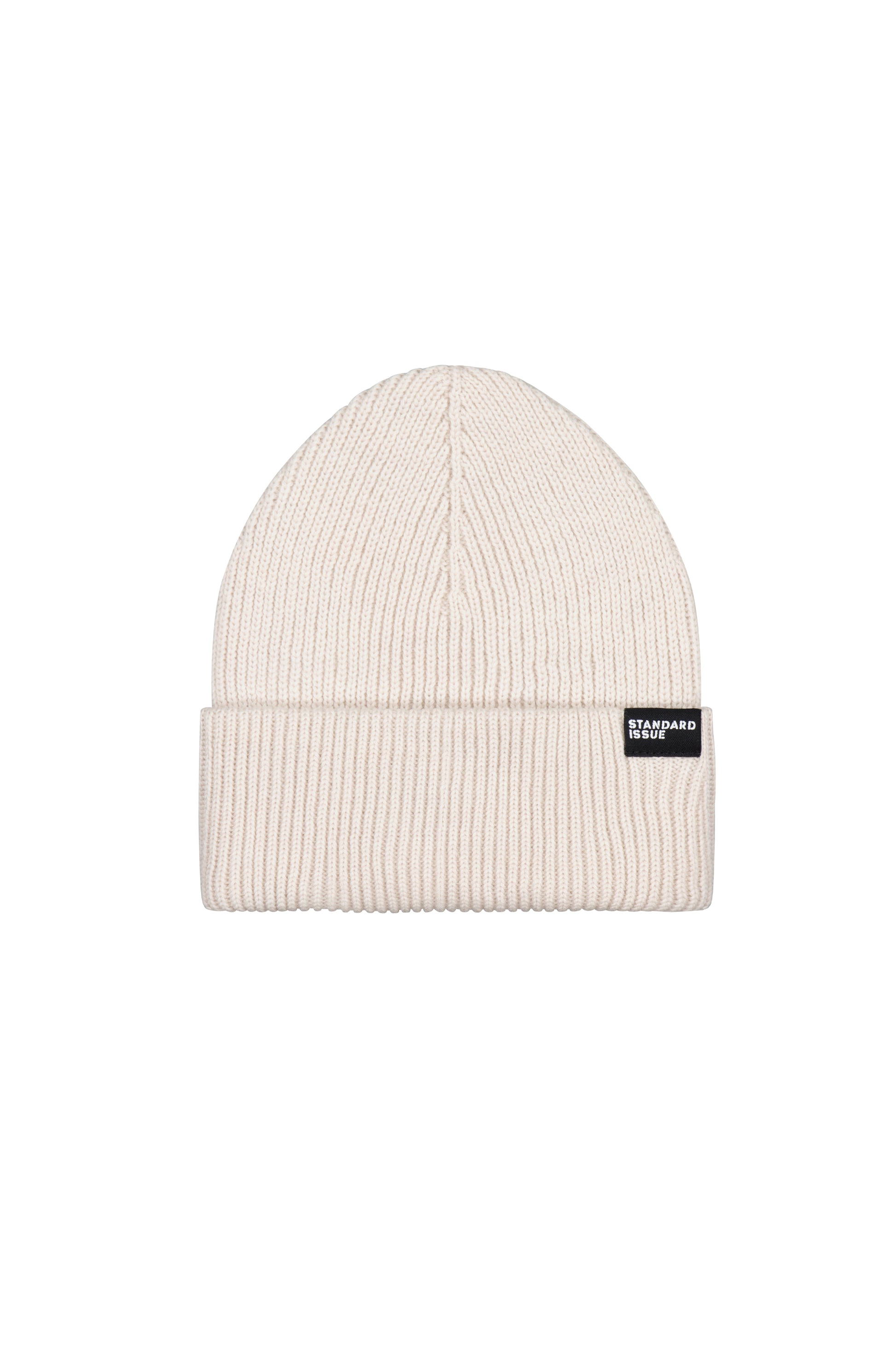 Standard Issue Merino Rib Beanie in Alabaster White