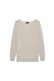 Standard Issue Merino V Neck Slouchy Sweater in Alabaster White